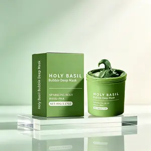 Holy Basil Sparkling Bubble Mask – PHA-Infused, Gentle Exfoliation, 3.17oz / 90g