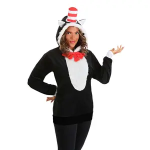 Cat in the Hat Adult Hoodie Costume Top