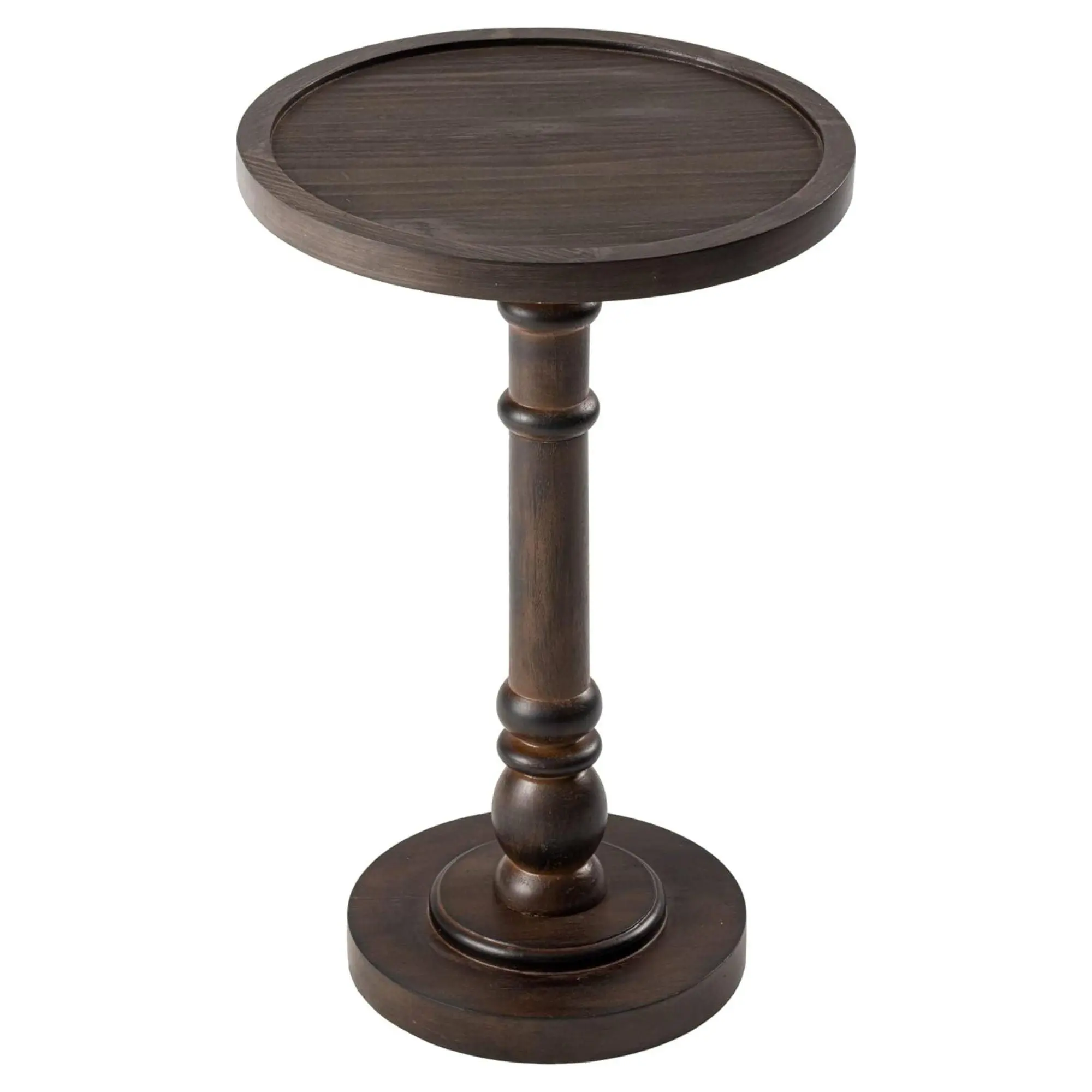 COZAYH Pedestal Tray Top End Table for Holding Drinks, Lamps, Plants, Dark Brown COZAYH Pedestal Tray Top End Table for Holding Drinks, Lamps, Plants, Dark Brown