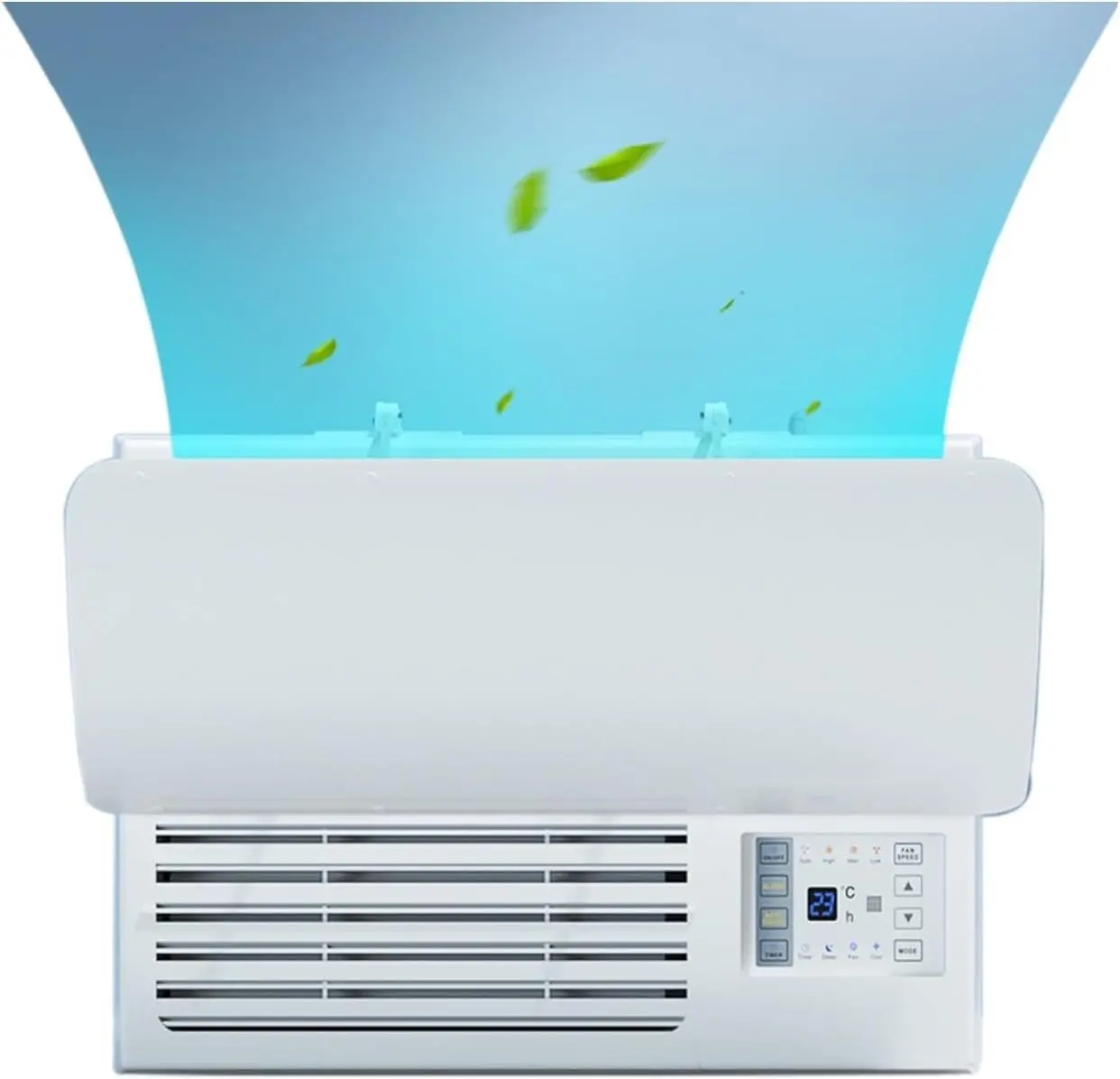 Window Air Conditioner Windshield, Universal Adjustable Angle AC Air Deflector, Prevent Direct Blowing of Heat and Cold Air for Vents, Sidewall and Window AC Unit