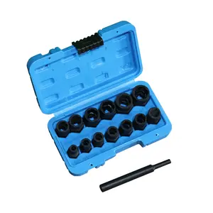 14PCS Bolt Extractor Set 3/8" Drive Impact Stripped Nut & Bolt Remover Socket Set CR-MO Steel