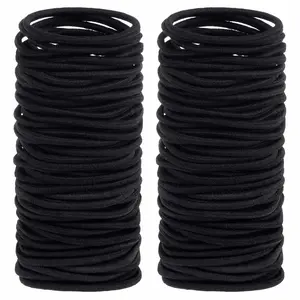 200 Pcs Black Elastics Hair Ties Small Bulk Hair Ties Hair Bands (4mm)