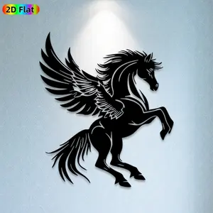 1pc Pegasus Metal Wall Art Pegasus Statue Mural, Ideal Gift for New Year, Christmas, Weather-Resistant Metal Wall Decor Wall Sculptures, Perfect for Home Wall & Garden Fence, Mythical Creature Enthusiasts