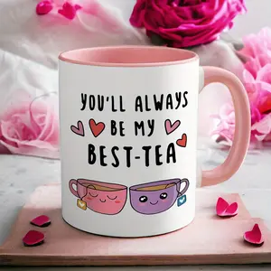 1pc, 11oz Best Friend Bestie Coffee Mug - Friendship Gifts for Women Friends, Funny Best Friend Birthday Gift Ideas, Long Distance Friend Gifts, 11oz Ceramic Coffee Mug, You're Always Be My Best Tea