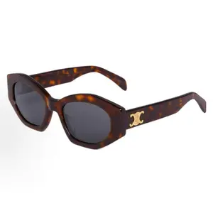 Pre-owned Brand New,Celine CL40238U Triomphe Hexagonal Sunglasses Tortoise