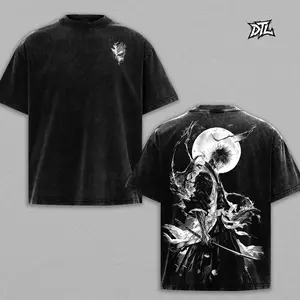 [Hoodie And T-Shirt]  Ichigo Kurosaki Soul Reaper Bankai Transformation Graphic Oversized Tee | Vintage Washed Tee Unisex Oversize Anime Manga Washed Heavyweight Cotton T-shirt