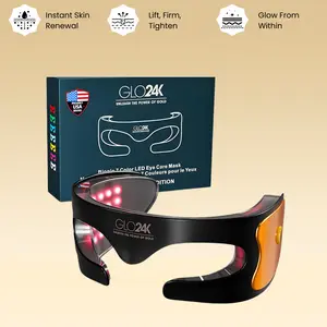GLO24K Bionic 7 Color LED Eye Care Mask with 108 High-Quality Diodes for Instant Skin Renewal Lift Firm & Tighten Reduce Wrinkles & Puffiness