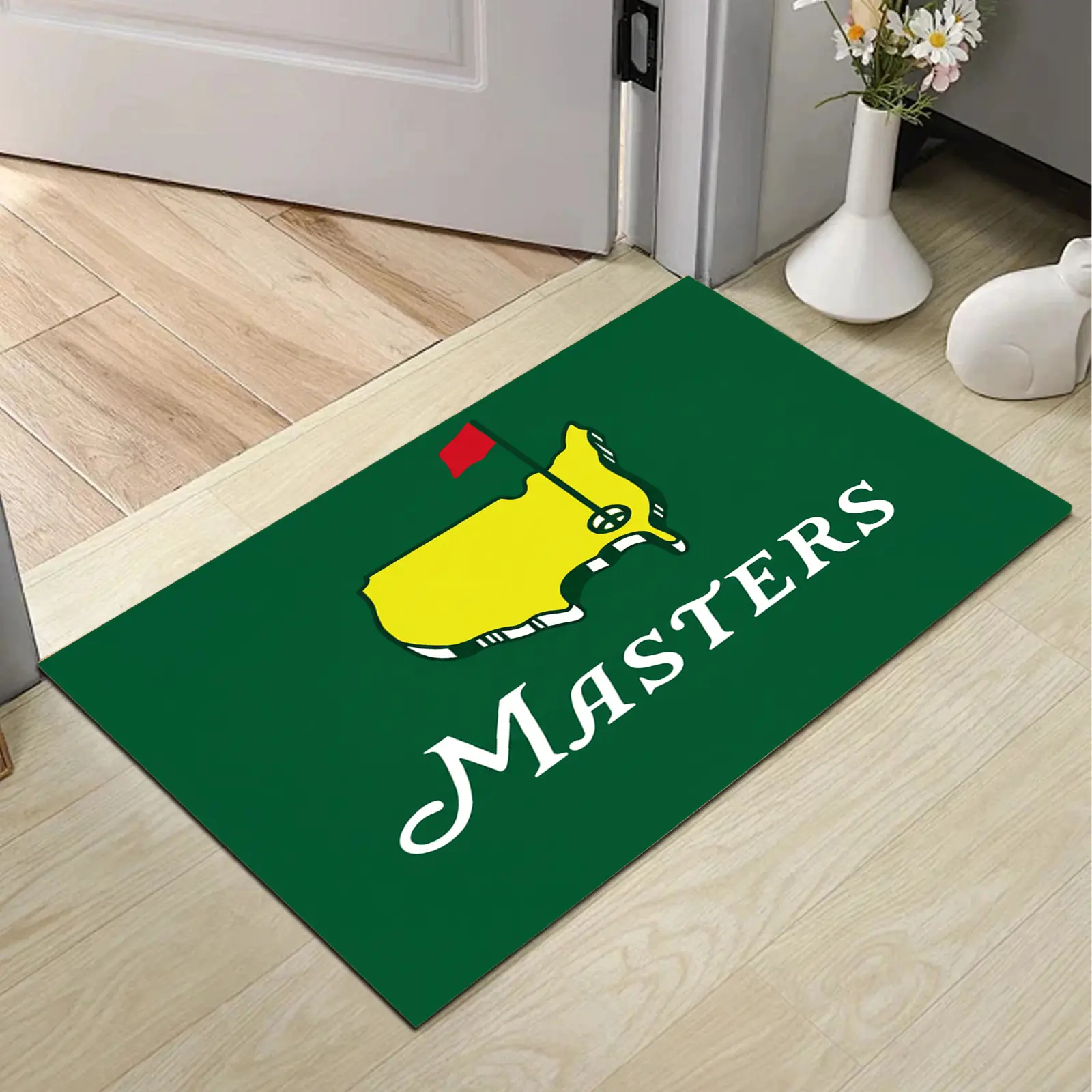 M Golf Logo Diatomite Doormat - Classic Green, Iconic National Map & Flag Logo Design, Waterproof Water-Absorbent Rug for Golf Enthusiasts, Entryway Decor, Diatomite Rug