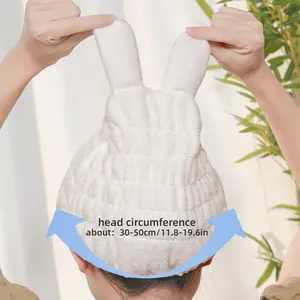 Girls Hooded Towel with Bunny Ears – Wearable Coral Fleece Bath Wrap for Kids, Super Absorbent & Quick Dry Towel Set with Hair Drying Turban, Soft Toddler Bath Robe for After Shower, Pool, Beach, Spa – Cute Gift for Little Girls