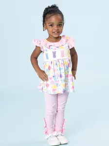 Bunny Garden Embroidered Ruffle Outfit