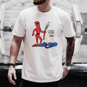 Deadpool n Wolverine Cap America New In Town T-shirt