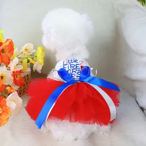 Pet Dog Autumn New American Fireworks Puffy Skirt, Teddy Bichon Pomsky Poodle Small Dogs Costume Clothes, Cute Pet Clothing for Fall Season