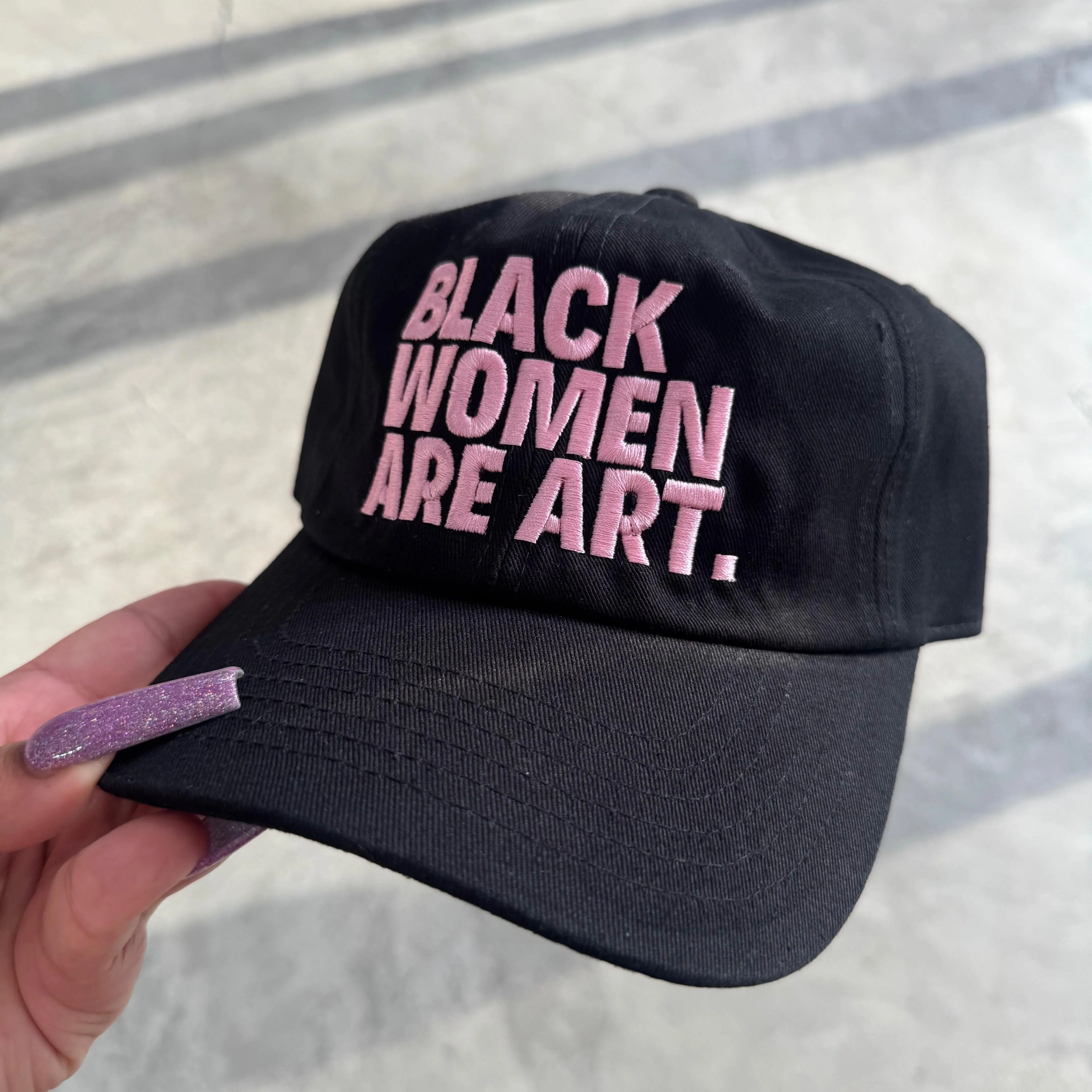 Pink Black Women Are Art Dad Hat