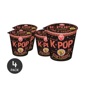 OTTOGI K-POP Star's Secret Low-Calorie Beef Ramen - Spicy Flavor & Original Flavor, 4 Packs, 120Kcal/Serving, Non-Fried Noodles