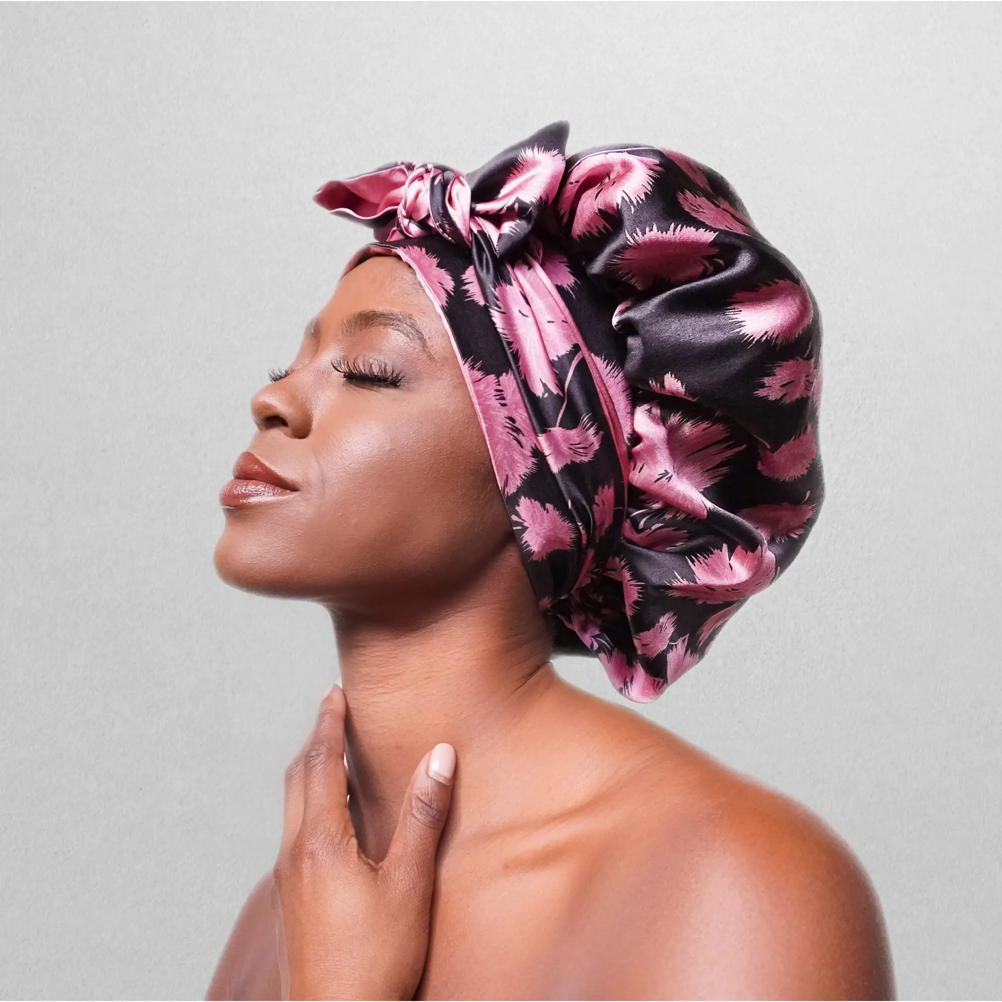 Vintage Pink 100% Pure Silk Bonnet Handmade by NOCHKA for Better Dreaming and Best Results of Silk