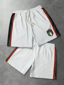 Men's Street Style American 2026 World Cup Badge Print Gym Shorts, Casual Summer Wear, Comfortable and Stylish Workout Pants