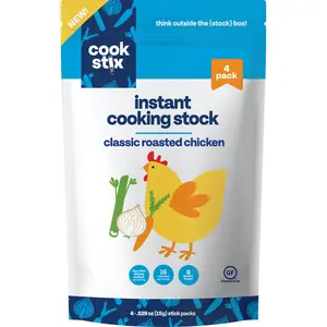 Cookstix Classic Roasted Chicken Stock - 4 Stix - 4.529 oz Each - Gluten-Free - Instant Cooking Stock - 16 Servings - 0 Grams of Sugar