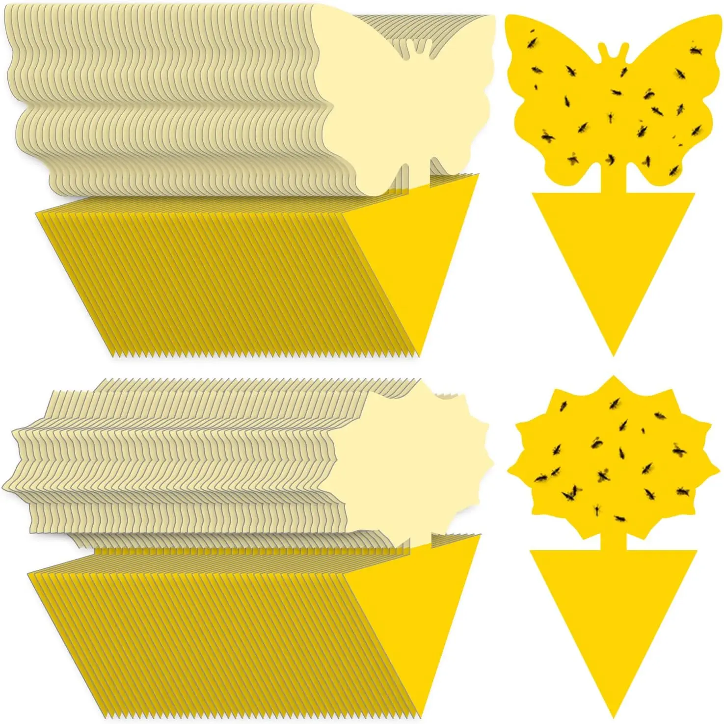 96PCS Fruit Fly Traps Yellow Sticky Traps Fungus Gnat Traps Insect Bug Traps for Indoor Outdoor Kitchen Plants Whitefly Mosquitos Fungus Gnats Flying Insects