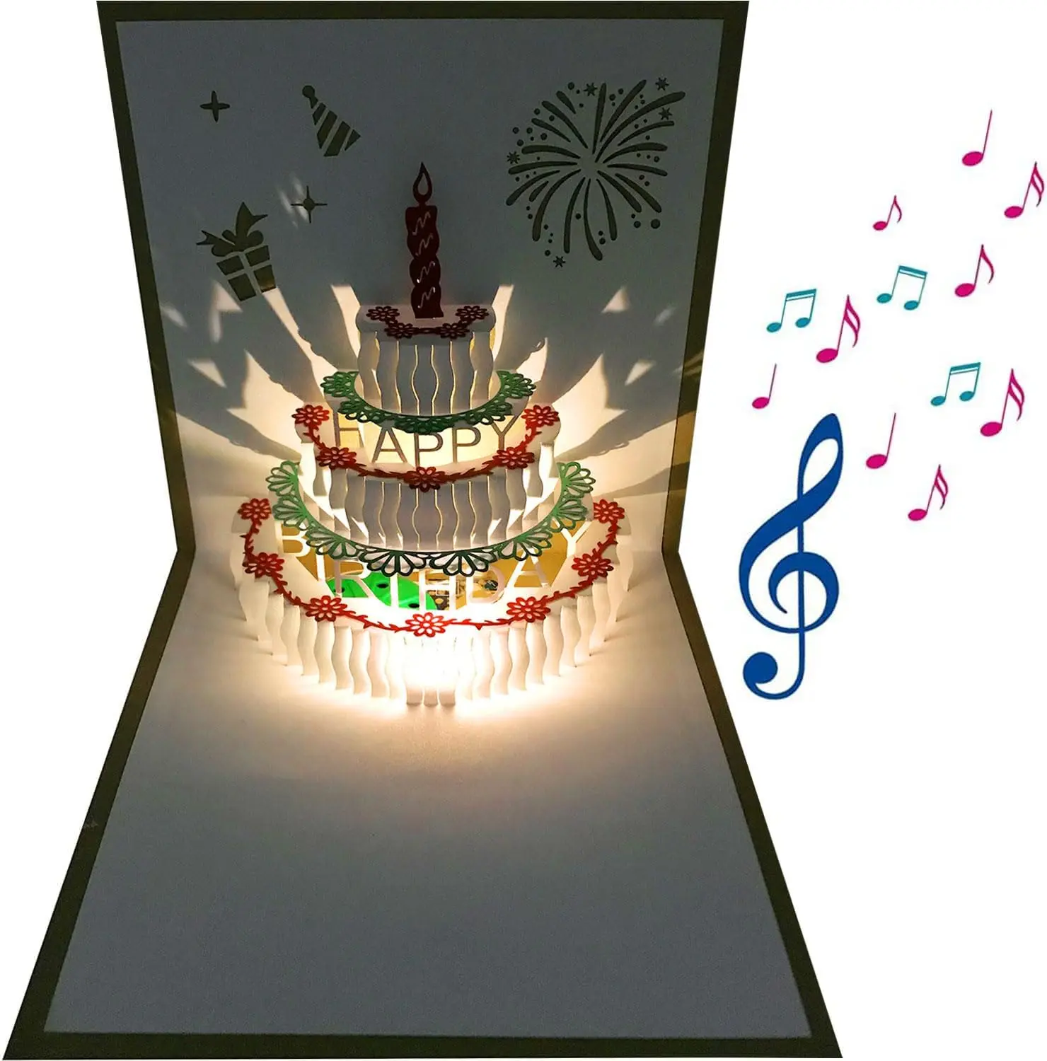 3D Pop Up Birthday Cards,Birthday Pop Up Greeting Cards Laser Cut Happy Birthday Cards Including Envelopes Best for Mom,Wife,Sister, Boy,Girl,Friends 1 Pack