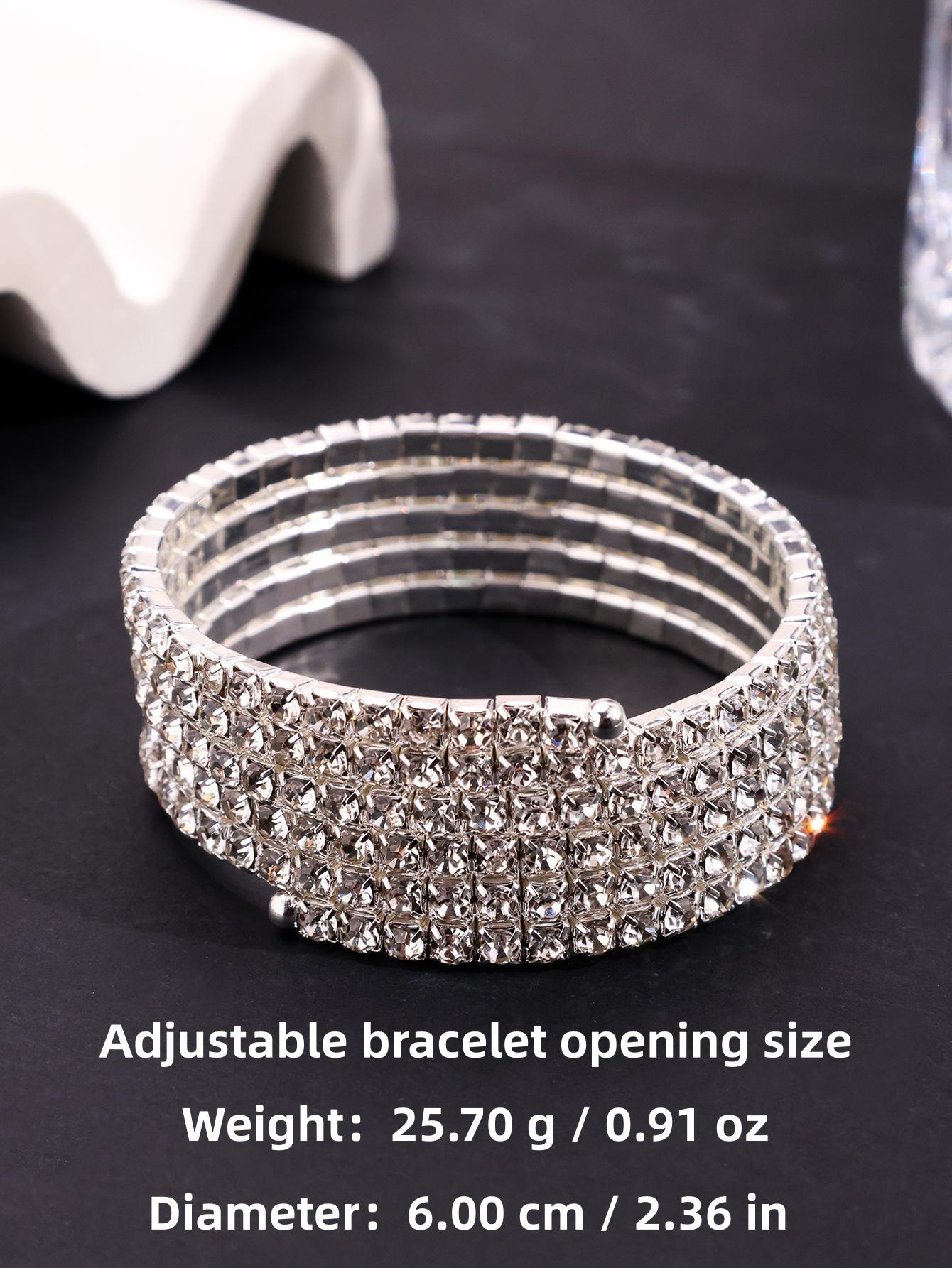 One piece: a fashionable, stylish, elegant, exquisite multi-layer rhinestone bracelet/arm ring for women—versatile jewelry suitable for everyday wear, holidays, and parties; ideal as a gift.