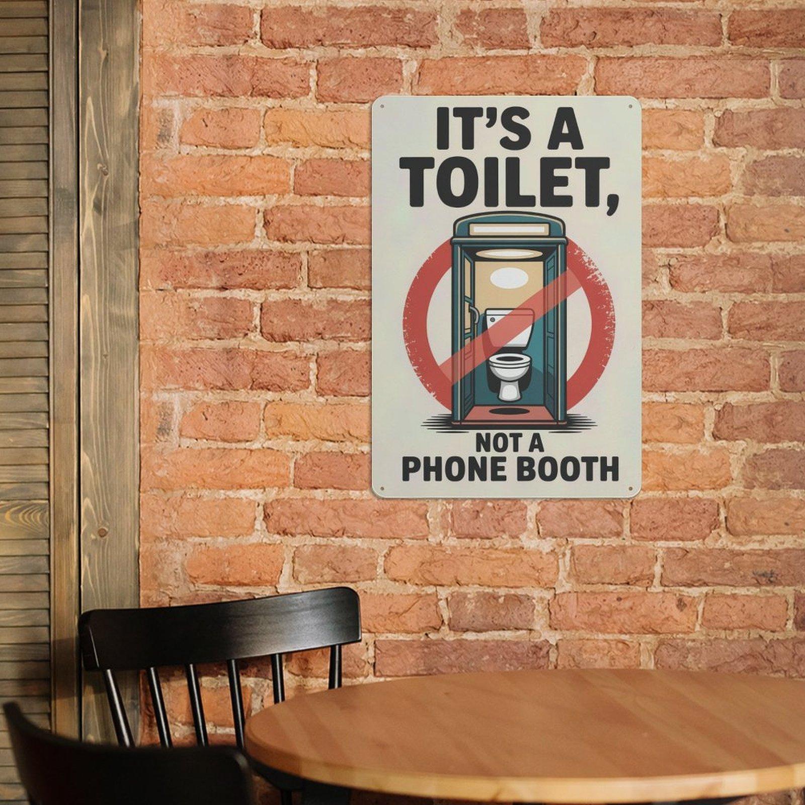 Funny Toilet Phone Booth Sign Metal Art Sign Restroom Wall Decor, Bathroom Humor Funny Decor,Humorous Sign,Sarcastic Gift,Birthday Gift,Office Sign,Dorm Sign
