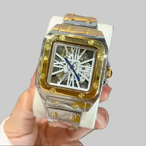 Men's Alloy Watch Hollow Transparent Bottom Men's Business Quartz Watch Wristwatch