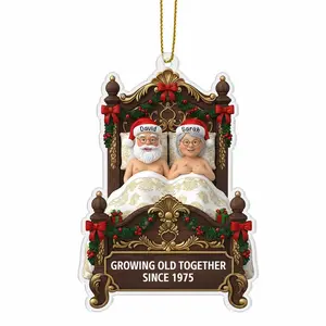 Personalized Irregular Acrylic Ornament - Multi-Size Americana Themed Hanging Decoration, Funny Couple Husband-Wife Christmas Keepsake