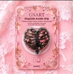 Coquette Gothic Heart Ribcage MagSafe Acrylic Grip Romantic Skeleton Flower Phone Stand Cute Witchy Celestial Moon Accessory E-Girl Grunge Aesthetic Phone Grip