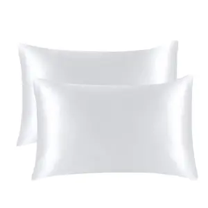 Lux Decor 2 Pc Satin Pillowcase - Breathable & Wrinkle Free Satin Pillow Cover For Hair and Skin - Ultra Soft Pillow Wrappers With Envelope Closure