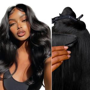 LASHEY 100% Human Hair Extensions ,2 Packs = Natural & Full Look,Beginner Friendly & Soft, Thick| Seamless & Invisible Edge Clip-In | 14-24 Inch | Silky Straight, Body Wave, Kinky Straight, Kinky Curly #tiktokdearsforyoudays#dearsforyoudays#Summerwins