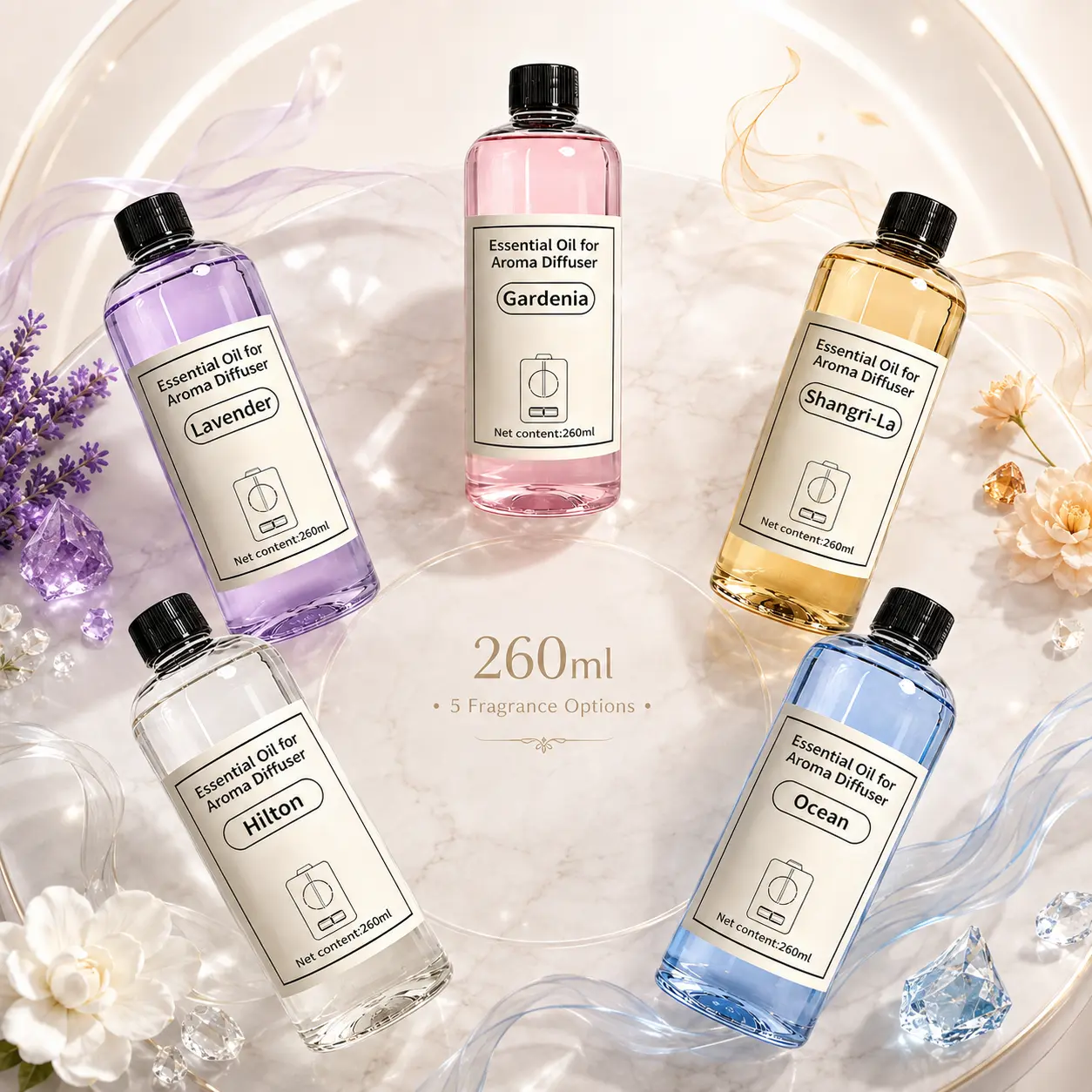 Aromatic Refill Diffuser Oil Refills - 2026 New Floral Multiple Scents, Large Capacity, High-Quality Gentle Formula, Long-Lasting Scent, Deodorizing Leak-Proof Design, Ideal Small Home Gift