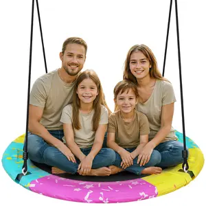 Tree Swing, 43'' | 48'' Saucer Swing for Kids and Adults, ASTM Approved Swing Sets with Tree Hang Kit, 900lbs Weight Capacity, Backyard Or Playground, Waterproof and UV-Resistant Mat