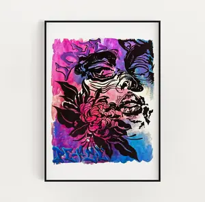 Flow State – Edgy Abstract Art Print | Pen, Watercolor & Acrylic Drawing for Modern Art Collectors & Tattoo-Inspired Decor