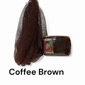 KORA NET’s Coffee Brown Authentic African Exfoliating Net Sponge for Gentle Skin Care