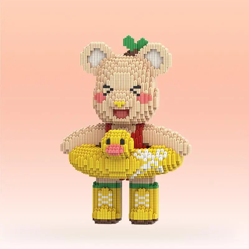 Cute Bear Design Building Blocks Bricks, 4500pcs/set Diy Small Building Block Sets Model, Creative Toy for Teenager & Adults, Birthday Gift, Stem Building Blocks, Animals, Building Block Assembly