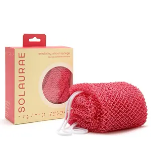 Solaurae Super Exfoliating African Sponge - Authentic African Net Sponge for Adults, Kids & Teenagers - For Daily Use, Prevents Odor, Long Lasting.