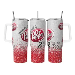 Dr Pepper 40oz Tumbler Stainless Steel – Keeps Drinks Ice-Cold 24h, Full-Color Wrap, Perfect Gift for Dr Pepper Fans