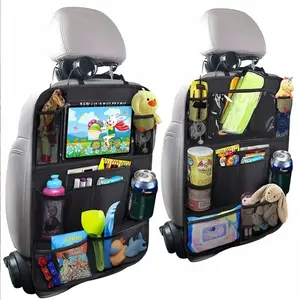 Car Seat Back Organizer, Foldable Storage Bag with Multiple Compartments for Tablets, Smartphones, Soda Cans & More, Ideal for Travel, Car Storage Organizer, Backseat Storage,2 Pack