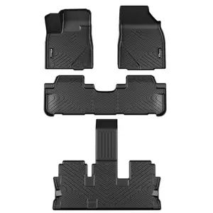 Car Floor Mats for 2008-2013 Toyota Highlander 3 Rows Anti Skid Heavy Duty Waterproof Floor Liners Black Full Set