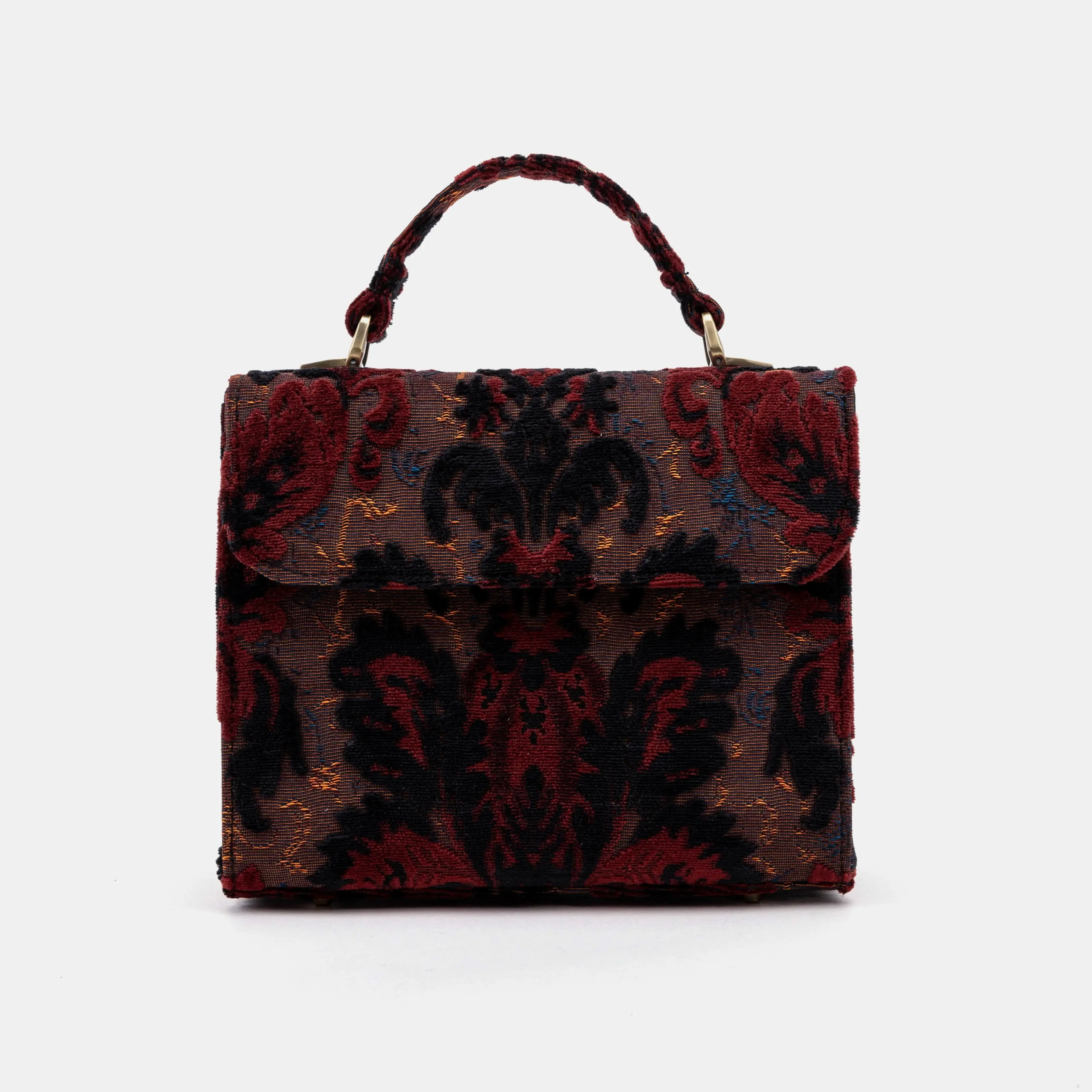Burnout Velvet Revival Sephia Flap Satchel