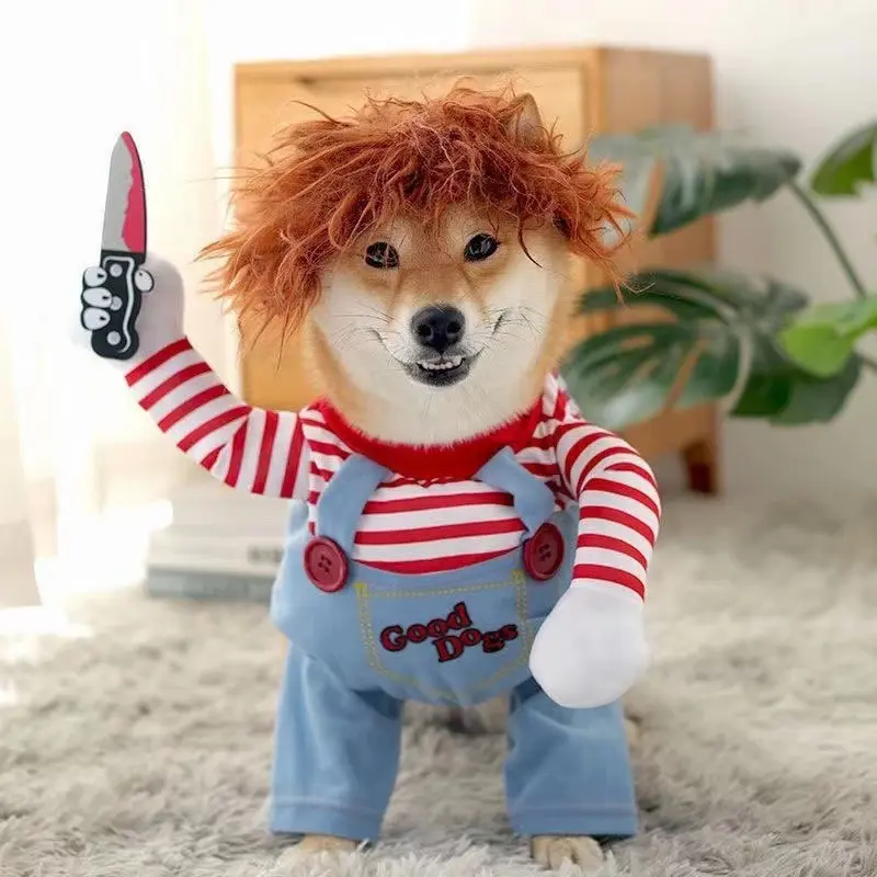 Funny Halloween Pet Transformation Costume Corgi Shiba Inu Standing Clothes Small Dog Dog Costume Cat Clothes