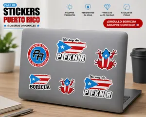 Puerto Rico Car Stickers Sheet for Notebook, Car and Workspace Decoration - High-Quality Adhesive and Durable Material