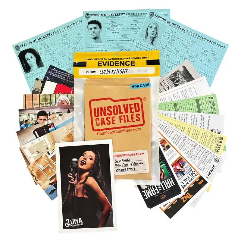 Luna Knight Detective Game Mystery Files, Cold Case Murder Suspense Game, Suitable for Players Aged 14+, Perfect for Friend Gatherings