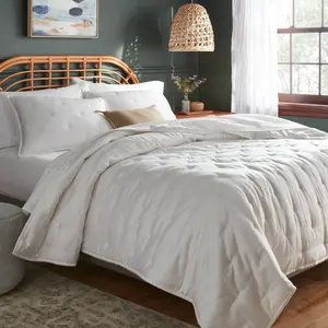 Full/Queen TENCEL Comforter and Sham Set White - Threshold: OEKO-TEX Certified, 320 Thread Count, Cooling Fabric