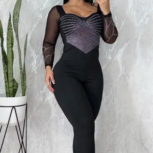 Jumpsuits manga larga negro