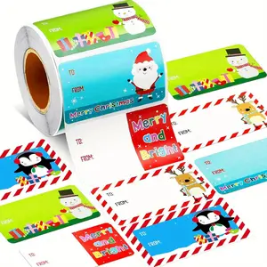 Christmas Gift Label Sticker, Self-adhesive Holiday Decoration Sticker, Perfect for Gifts, Birthday Presents and Holiday Party Decorations