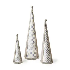 MacKenzie- Childs Set of 3 Crystal Palace Cone Trees