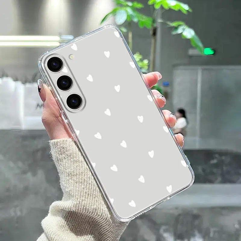 Luxury Shockproof Clear Little Hearts Pattern Phone Case For Samsung Galaxy S23 S23 ultra S20 S20+ S20 FE S21 FE 5G S22 S22+ Galaxy A14/A23/A32 55G/A52/A54 5G Phone cases GT1 Silicone Ultra-thin Bumper Transparent Back Cover, Accessories, Smartphone