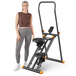 HitGo Stair Stepper Machine for home office, Foldable Vertical Climber Machine for Full-Body Workouts, Adjustable Handlebar, Extended Step Range