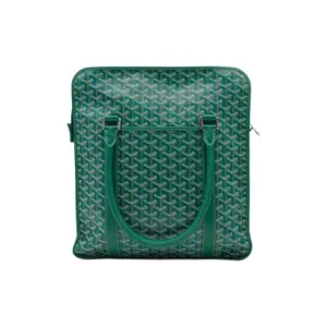 Pre-owned Goyard Canvas Tote Bags Goyardine Bourgogne Coated Tote Bag in Green